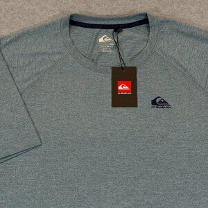 Quiksilver Mens DryFlight Performance T-Shirt Blue Stone XL Regular Fit Wick NWT
